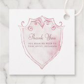 Elegantes rosa Wappen Taufe Geschenkanhänger (Rückseite)