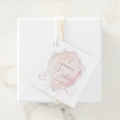 Elegantes rosa Wappen Taufe Geschenkanhänger (Beispiel)