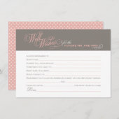 Elegantes rosa Warm-Grau Brautparty wünscht sich Hinweiskarte (Vorne/Hinten)