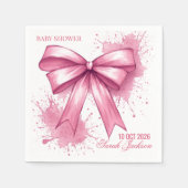 Elegantes rosa Wasserfarben-Band Serviette (Vorderseite)