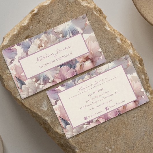 Elegantes Rosa Wasserfarben Beruflich Visitenkarte