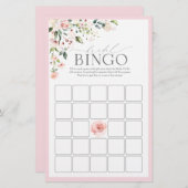 Elegantes rosa Wasserfarben Bingo Bingo (Vorne/Hinten)