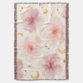 Elegantes rosa Wasserfarben-Blumenmuster Decke (Vorderseite Vertikal)