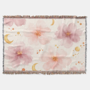 Elegantes rosa Wasserfarben-Blumenmuster Decke
