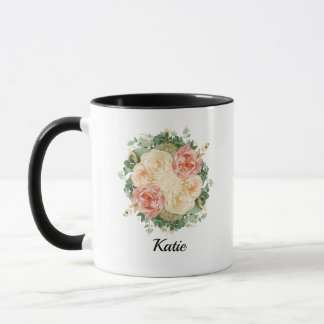Elegantes Rosa-Wasserfarben-Blumenmuster Tasse