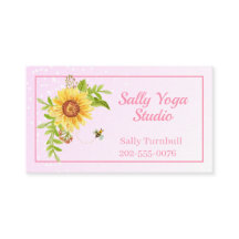 Elegantes Rosa Wasserfarben Gelbe Sonnenblume