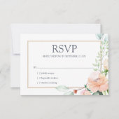 Elegantes rosa Wasserfarben RSVP Karte (Vorderseite)