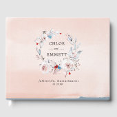 Elegantes rosa Wasserfarben Rustikales Blumenkraut Gästebuch (Vorderseite)