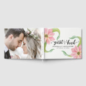 Elegantes rosa Wasserfarbenspiel Hochzeitliches Gä Gästebuch (Voll)