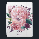 Elegantes Rosa Watercolor Bold Floral iPad Pro Hülle<br><div class="desc">Elegante rosa Watercolor Bold floral iPad Pro Cover mit Platz für Ihr Monogramm oder anderen Text. Schöne,  kühne Aquarellblumen in Lavendel-,  Pflaume- und Rosatönen.</div>