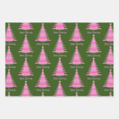 Elegantes, rosa Weihnachtsbaumgeschenk Geschenkpapier Set (Vorderseite 2)