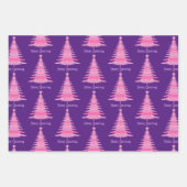 Elegantes, rosa Weihnachtsbaumgeschenk Geschenkpapier Set (Vorderseite)