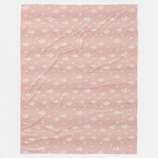 Elegantes, rosa Weihnachtsbaummuster Fleecedecke (Vorderseite)
