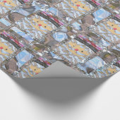 Elegantes rosa Weihnachtsmann Weihnachten 2 Umschl Geschenkpapier (Ecke)