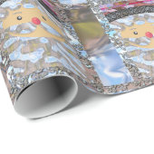 Elegantes rosa Weihnachtsmann Weihnachten 2 Umschl Geschenkpapier (Rolleneckpunkt)