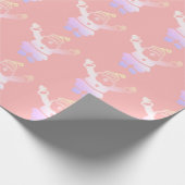 Elegantes rosa Weihnachtsmuster Geschenkpapier (Ecke)