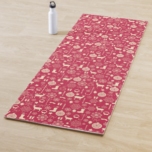 Elegantes rosa Weihnachtsmuster   Yoga Mat Yogamatte