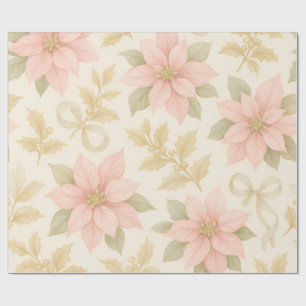 Elegantes rosa Weihnachtsstern-Weihnachtspapier Geschenkpapier