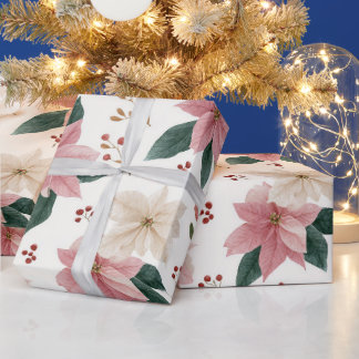 Elegantes rosa Weihnachtsverpackungspapier mit Wei Geschenkpapier