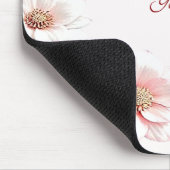 Elegantes Rosa-Weiß-Blumen-Mauspad Mousepad (Ecke)