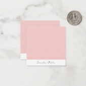 Elegantes Rosa Weiß Handgeschriebene Moderne Mitteilungskarte (Vorderseite/Rückseite Beispiel)