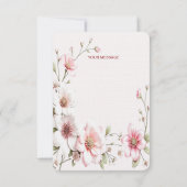 Elegantes Rosa Weiße Blüte Dankeschön Karte (Rückseite)