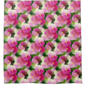 Elegantes rosa-weiße Eingeweihte Blume-Muster Duschvorhang (Vorderseite)