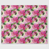 Elegantes rosa-weiße Eingeweihte Blume-Muster Geschenkpapier (Flach)