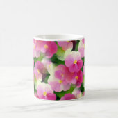 Elegantes rosa-weiße Eingeweihte Blume-Muster Kaffeetasse (Mittel)