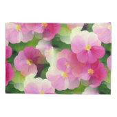 Elegantes rosa-weiße Eingeweihte Blume-Muster Kissenbezug (Rückseite-Links)