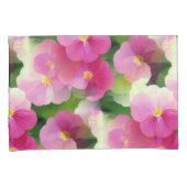 Elegantes rosa-weiße Eingeweihte Blume-Muster Kissenbezug (Vorderseite-Rechts)