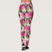 Elegantes rosa-weiße Eingeweihte Blume-Muster Leggings (Rückseite)