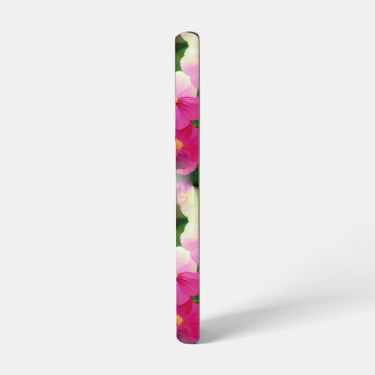 Elegantes rosa-weiße Eingeweihte Blume-Muster Samsung Galaxy Hülle (Linke Seite)