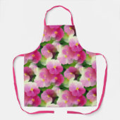 Elegantes rosa-weiße Eingeweihte Blume-Muster Schürze (Vorderseite)