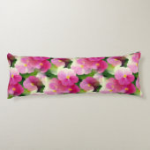 Elegantes rosa-weiße Eingeweihte Blume-Muster Seitenschläferkissen (Rückseite)
