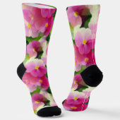 Elegantes rosa-weiße Eingeweihte Blume-Muster Socken (Gewinkelt)