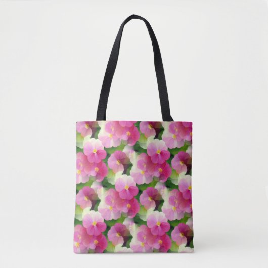 Elegantes rosa-weiße Eingeweihte Blume-Muster Tasche (Vorderseite)