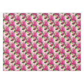 Elegantes rosa-weiße Eingeweihte Blume-Muster Tischdecke (Vorderseite (Horizontal))