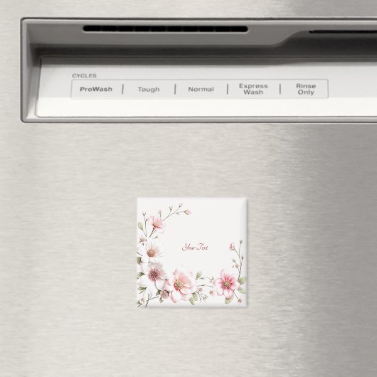 Elegantes rosa weißes Blumenmagnet Magnet (In Situ (Geschirrspüler))