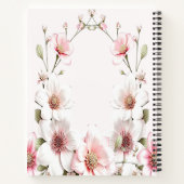 Elegantes rosa weißes BlumenNotebook Notizblock (Rückseite)