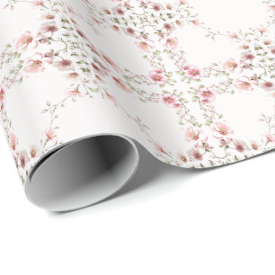 Elegantes rosa weißes Blumenpapier Geschenkpapier