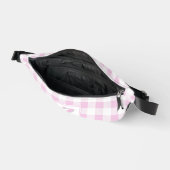 Elegantes rosa weißes Gingham mit anpassbarem Mono Bauchtasche (Offen)