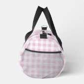 Elegantes rosa weißes Gingham mit anpassbarem Mono Duffle Bag (Rechts)