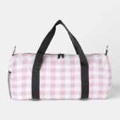Elegantes rosa weißes Gingham mit anpassbarem Mono Duffle Bag (Rückseite)