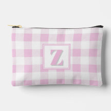 Elegantes rosa weißes Gingham mit anpassbarem Mono