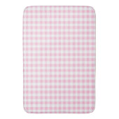 Elegantes rosa-weißes Gingham-Muster Badematte (Vorderseite Vertikal)
