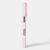 Elegantes rosa-weißes Gingham-Muster-Monogramm Case-Mate iPhone Hülle (Rückseite / Rechts)