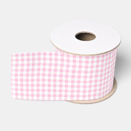 Elegantes rosa-weißes Gingham-Muster Ripsband