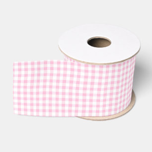 Elegantes rosa-weißes Gingham-Muster Ripsband