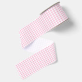 Elegantes rosa-weißes Gingham-Muster  Ripsband (Rückseite)